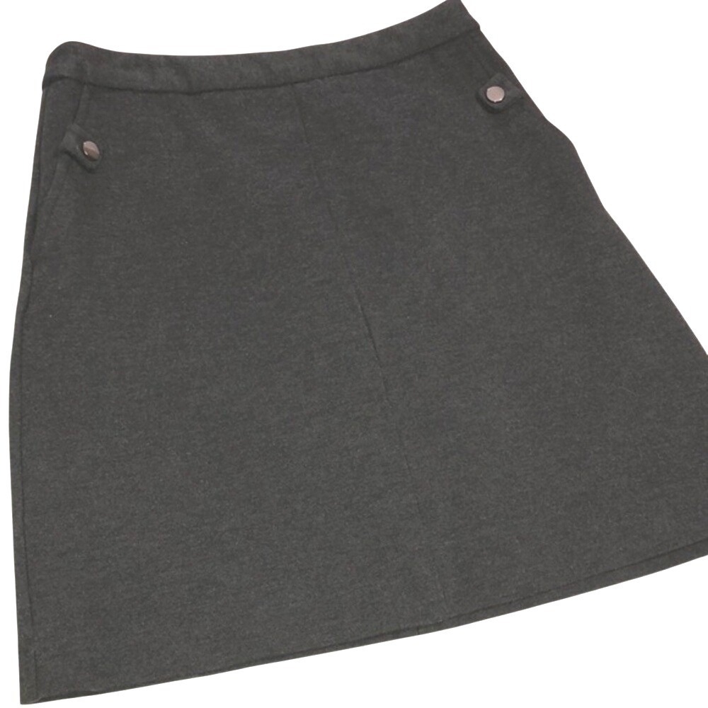 Mario Serrani Italy A-Line Ponte Knit Button‎ Detail Charcoal Gray Women 4